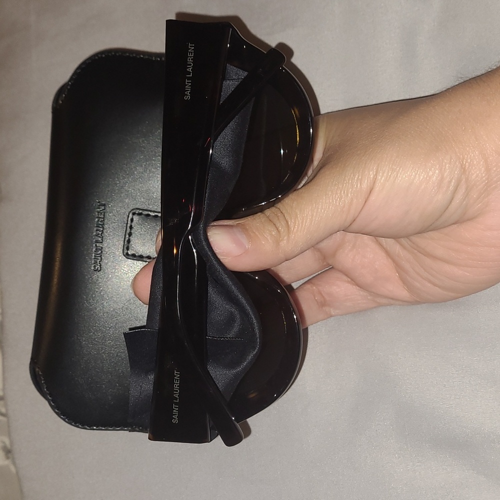 Saint Laurent Black Sunglasses with Leather Case - Picture 2 of 7